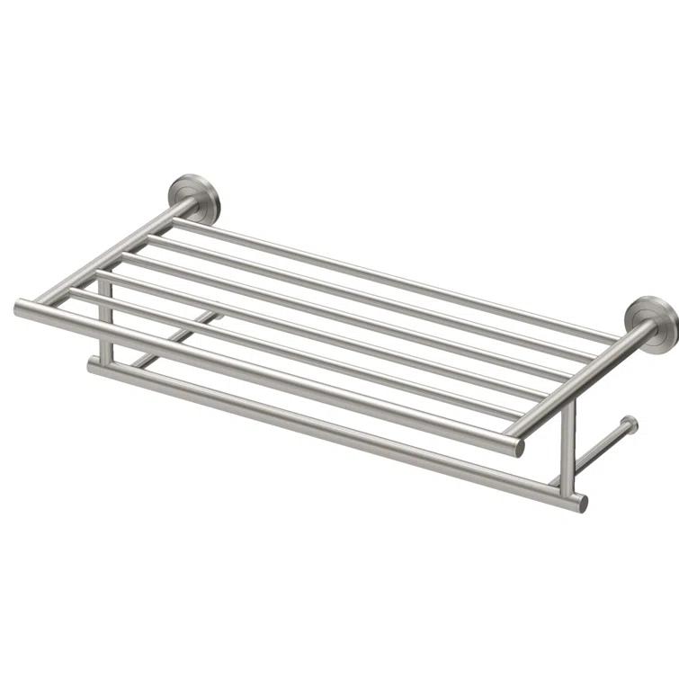 Latitude II Wall Mounted Towel Rack | Hotel Style Stainless Steel Towel Rack with Towel Bar