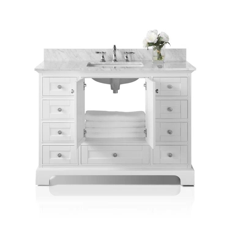 Ancerre Designs Audrey 48" Wood Bathroom Vanity Set with 2 Doors in White