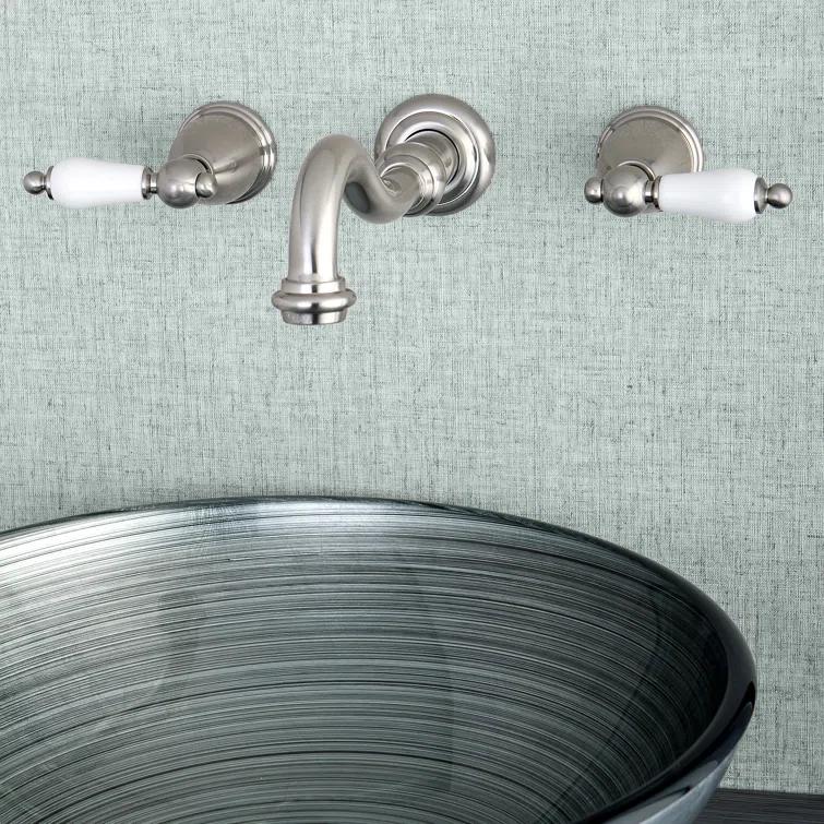 Kingston Brass Vintage Two-Handle 3-Hole Wall Mount Bathroom Faucet