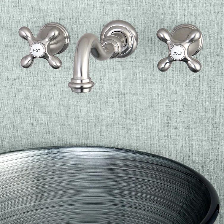 Kingston Brass Vintage Two-Handle 3-Hole Wall Mount Bathroom Faucet