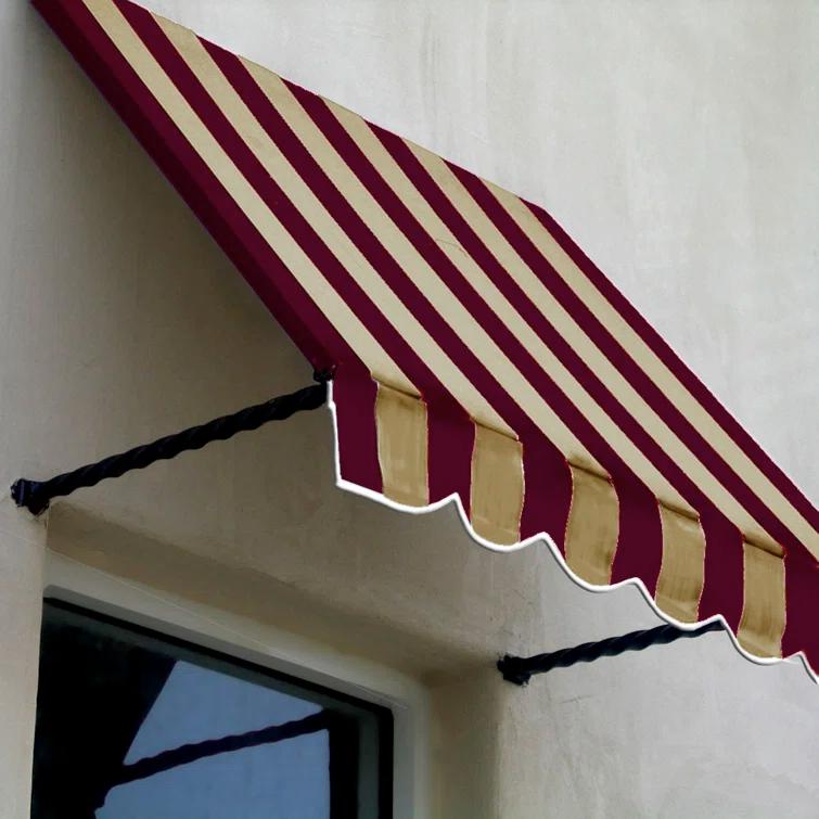 Awntech Santa Fe Acrylic Fabric Fixed Awning with Iron Rope Arms