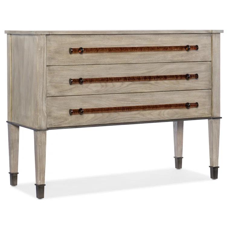 Transitional Melange 3-Drawer Light Wood Dresser with Dovetail Drawers