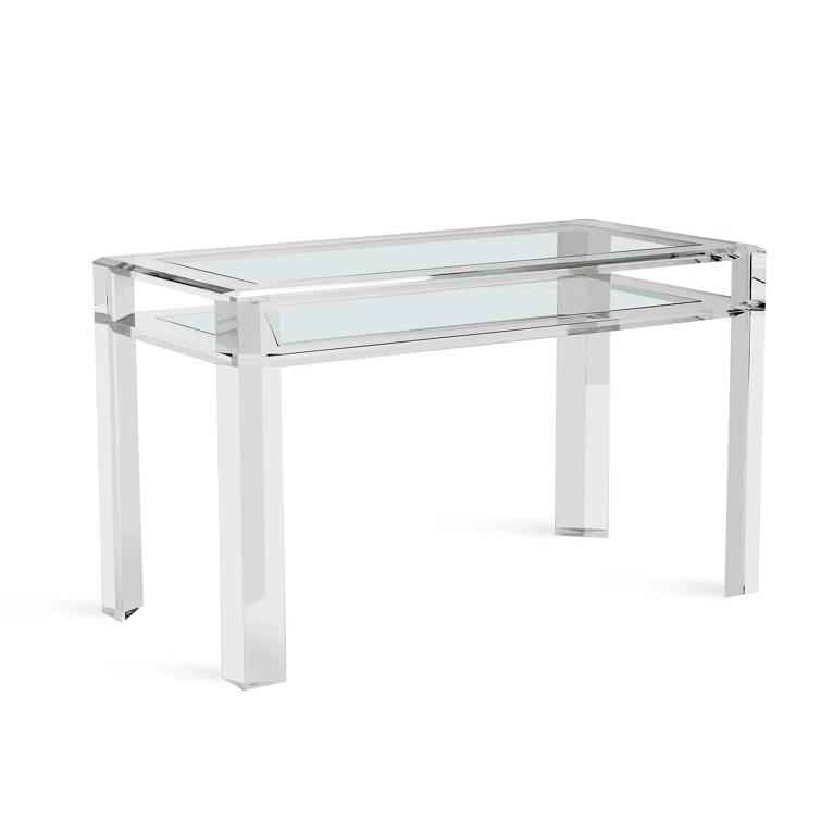 Interlude Surrey Glass Top Writing Desk