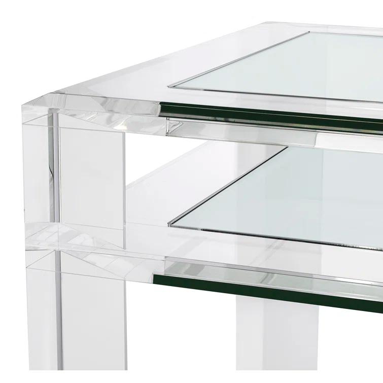 Interlude Surrey Glass Top Writing Desk