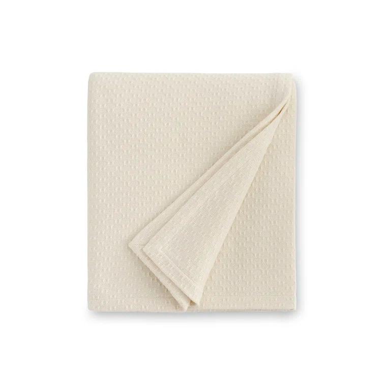 Corino Ivory Twin 100% Cotton Machine Washable Blanket