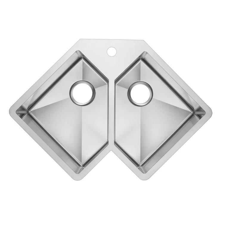 Barclay KSSDB2540-SS Montague 32.75'' L Undermount Double Bowl Stainless Steel Kitchen Sink