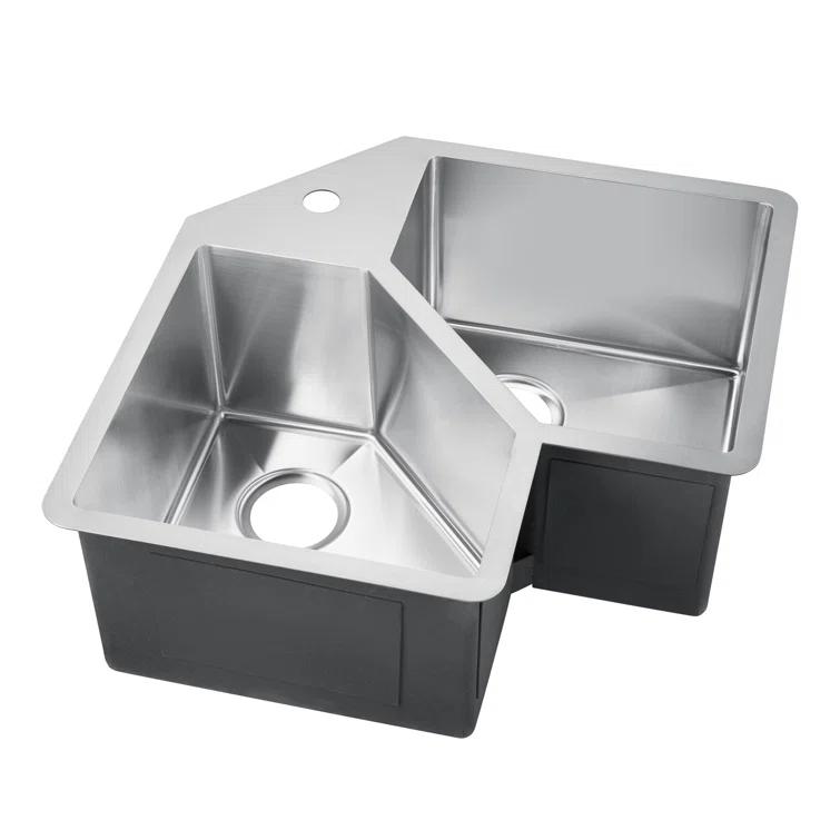Barclay KSSDB2540-SS Montague 32.75'' L Undermount Double Bowl Stainless Steel Kitchen Sink
