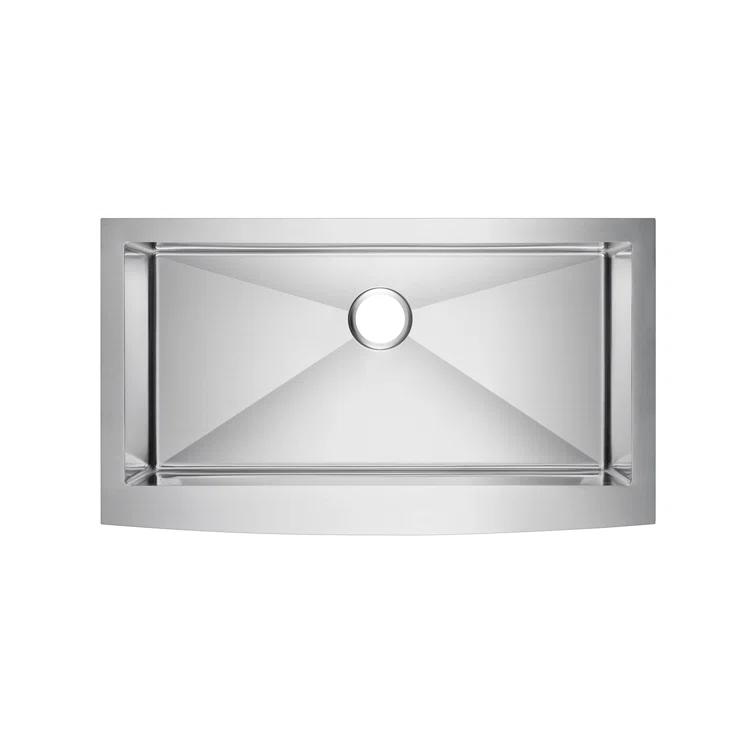 Amanda 36'' L Farmhouse / Apron Single Bowl Stainless Steel Kitchen Sink