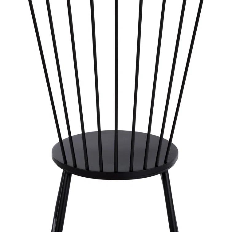 Pim Metal Windsor Back Side Chair in Black