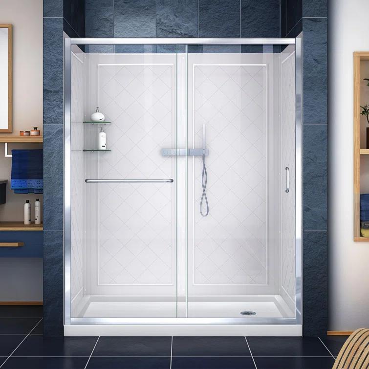 Infinity-Z 0" x 76.75" W Semi-Frameless Shower Enclosure