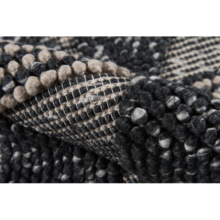 2'x3' Andes Alisa Accent Rug Charcoal - Momeni: Modern Geometric Wool & Viscose, Medium Pile, Handmade Rectangle Rug