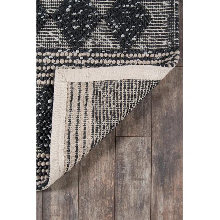 2'x3' Andes Alisa Accent Rug Charcoal - Momeni: Modern Geometric Wool & Viscose, Medium Pile, Handmade Rectangle Rug