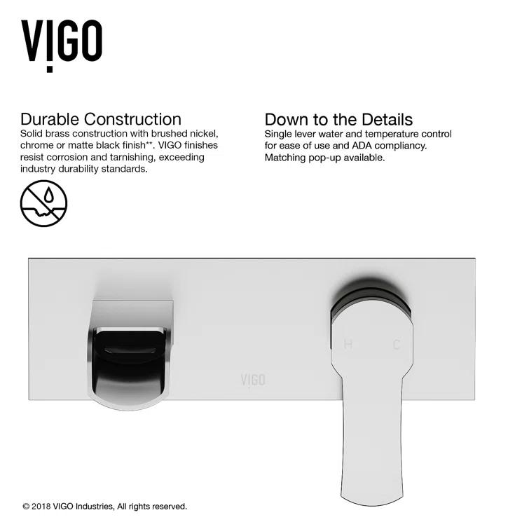 Cornelius 3" H Single Handle WaterSense Wall Mount Bathroom Faucet