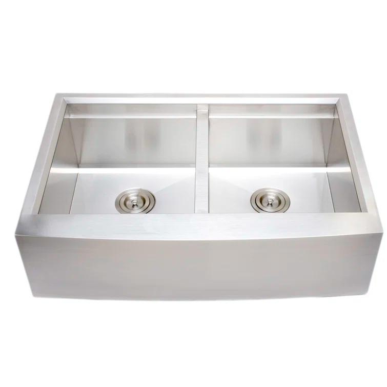 Wells Sinkware 3D 3322-99-AP-1 33'' L Farmhouse / Apron Double Bowl Stainless Steel Kitchen Sink