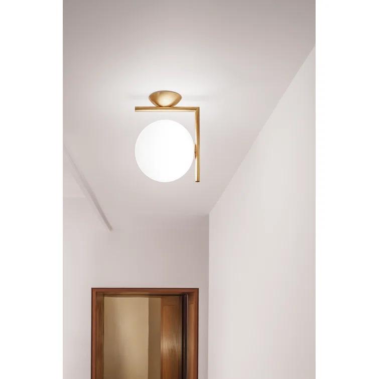 Large Brass Dimmable Direct Wired Sconce