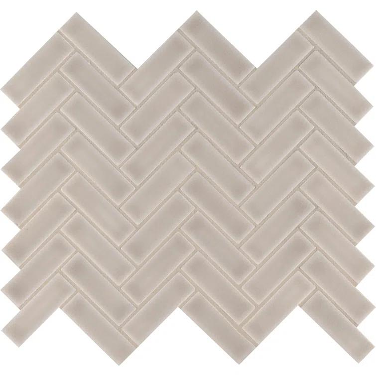 Herringbone 1" x 3" Glossy Ceramic Mosaic Tile