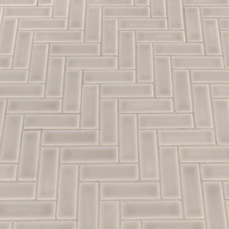 Herringbone 1" x 3" Glossy Ceramic Mosaic Tile