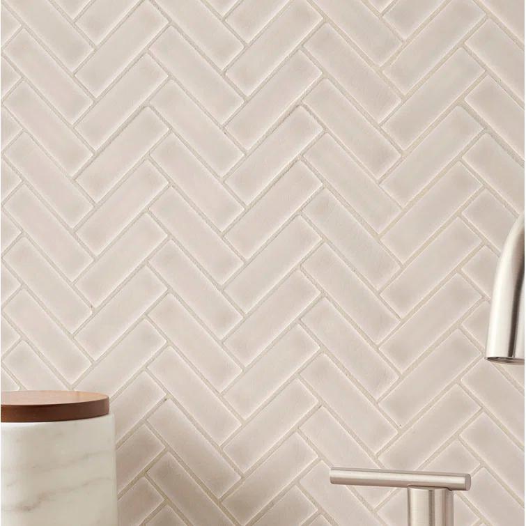 Herringbone 1" x 3" Glossy Ceramic Mosaic Tile