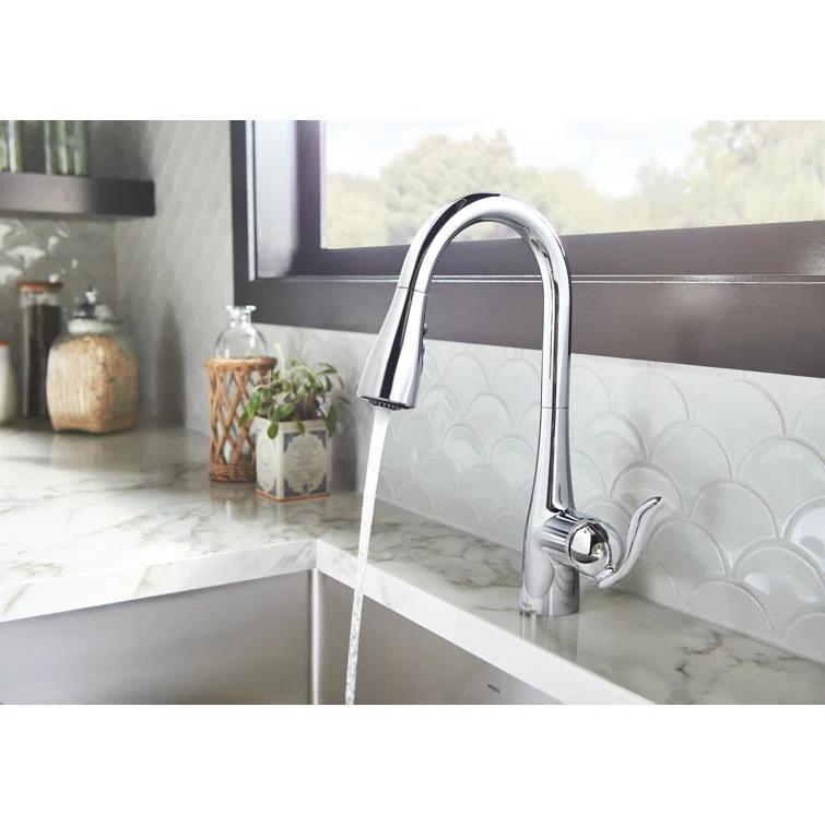Moen Arbor One Handle Pulldown Kitchen Faucet Featuring Power Boost and Reflex