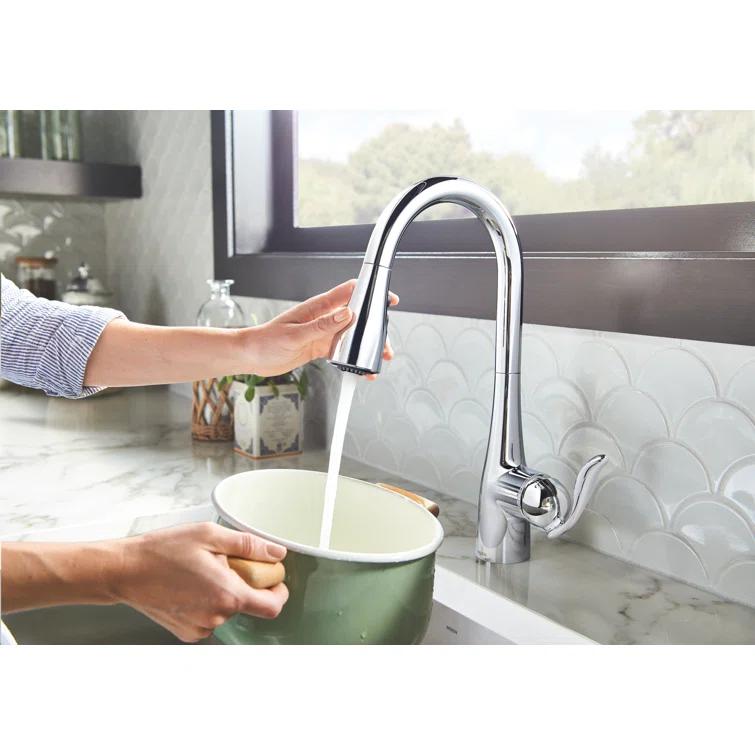 Moen Arbor One Handle Pulldown Kitchen Faucet Featuring Power Boost and Reflex