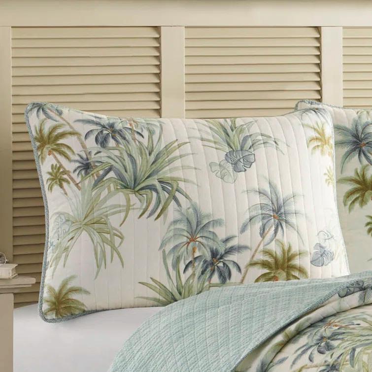 Tommy Bahama Home Tommy Bahama Serenity Palms Cotton Aqua Sham & Reviews | Wayfair
