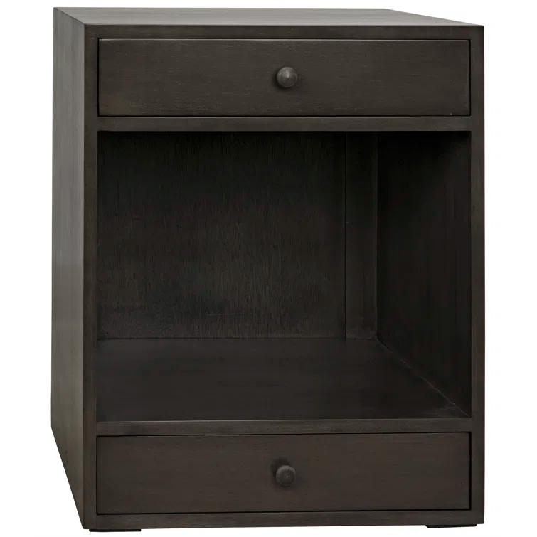 Sumiko 22" Pale Wood and Metal End Table with Storage
