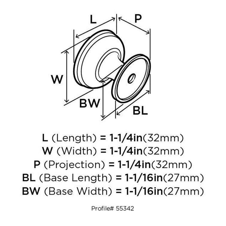 Allison 1 1/4" Diameter Mushroom Knob