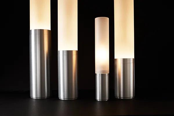 Elise 18" Silver Machined Aluminum Table Lamp with Frosted Acrylic