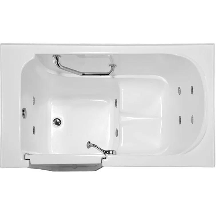 Hydro Systems Lifestyle 5230 Walk-In Tub Life Style 52" x 30" Walk in Soaking Acrylic Bathtub with Integrated Seat WAL5230GTO-WHI-WOV.WHI