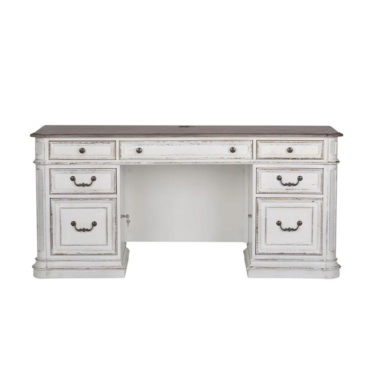 Liberty Furniture Salinas Credenza Home Office Desk with Built in Outlets