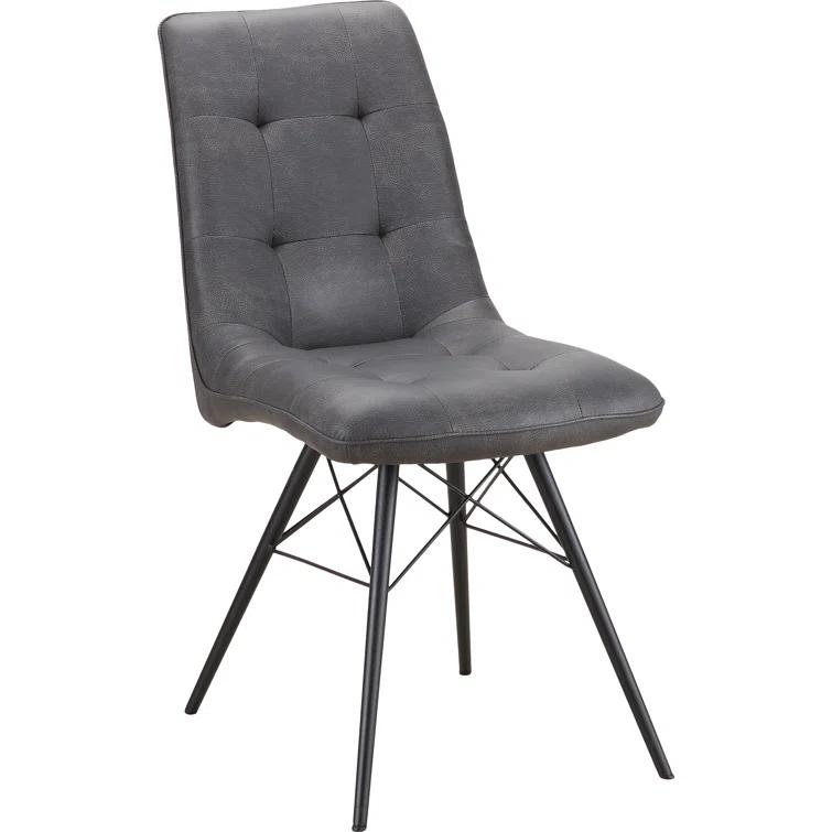 Helman 19'' H Tufted Polyurethane Upholstered Side Chair