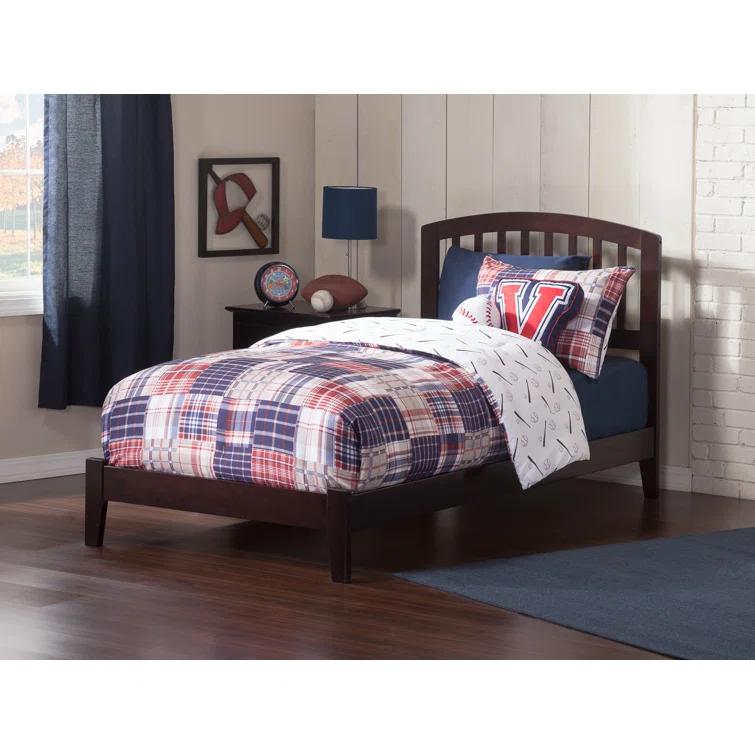 Winston Porter Richmond Solid Wood Foundation Bed with Attachable USB Charger