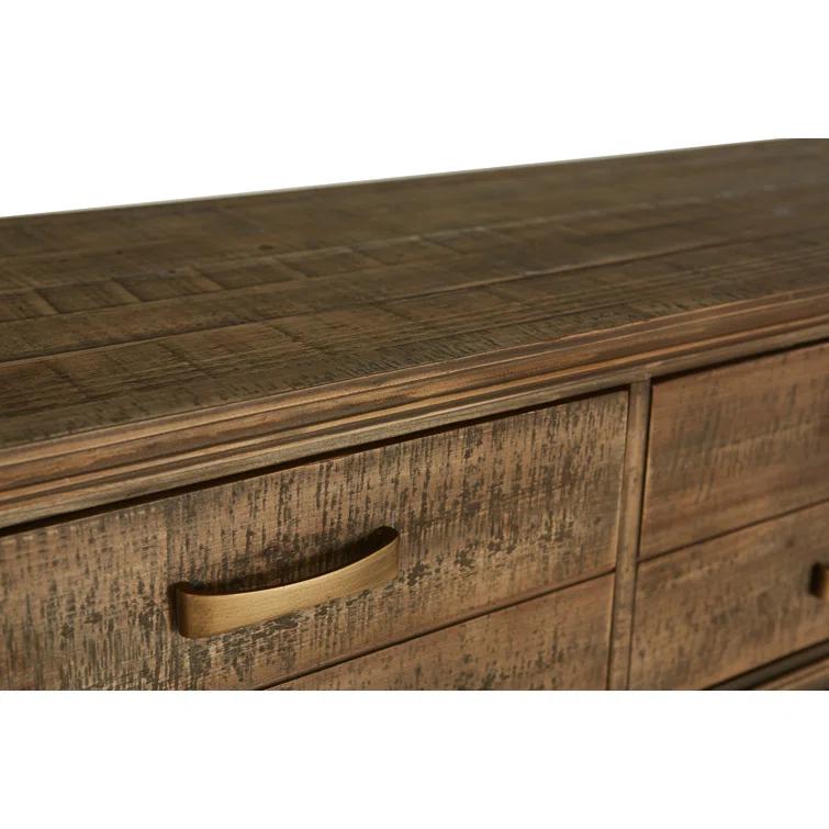 Aristocrat 71'' Brown and Gold Round Console Table with Storage