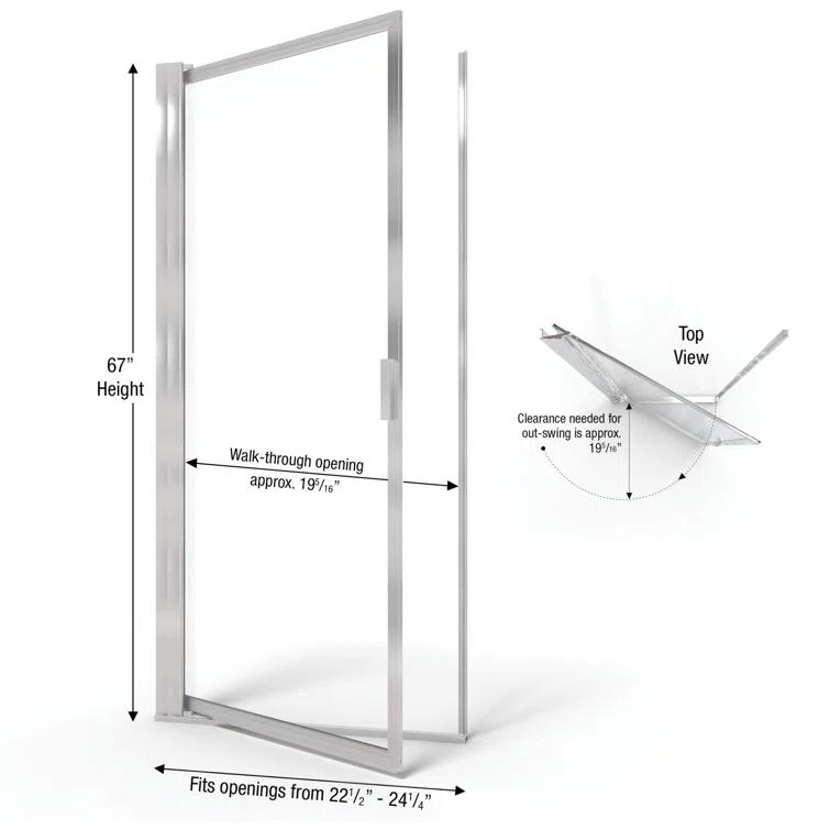Sopora 24.5" x 67" Pivot Framed Shower Door