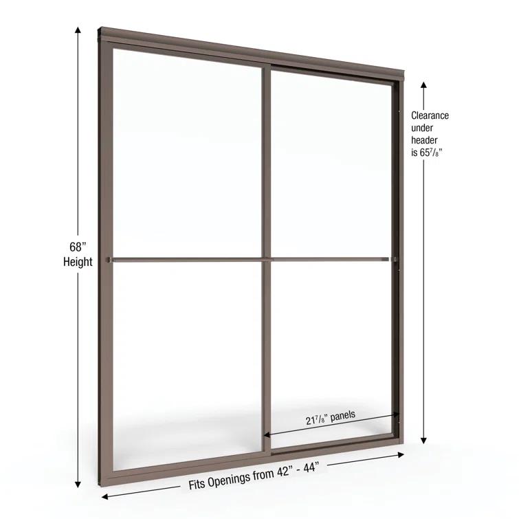 Deluxe 44" W x 68" H Frameless Shower Door