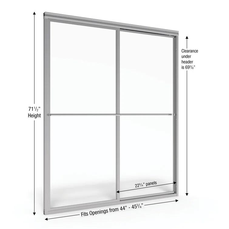 Basco Deluxe 45.75" W x 71.5" H Frameless Shower Door 7150-46CL
