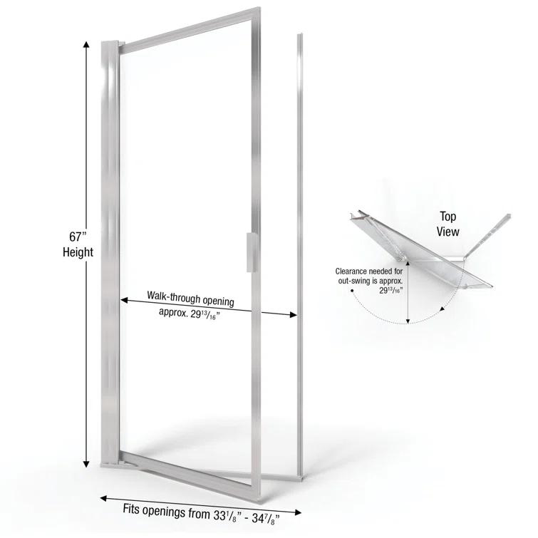 Sopora 34.88" x 67" Pivot Framed Shower Door