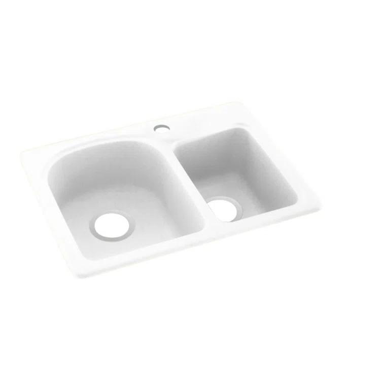 25'' L Drop-In Double Bowl Swanstone Kitchen Sink