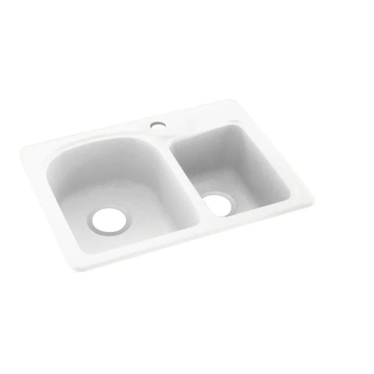 25'' L Drop-In Double Bowl Swanstone Kitchen Sink