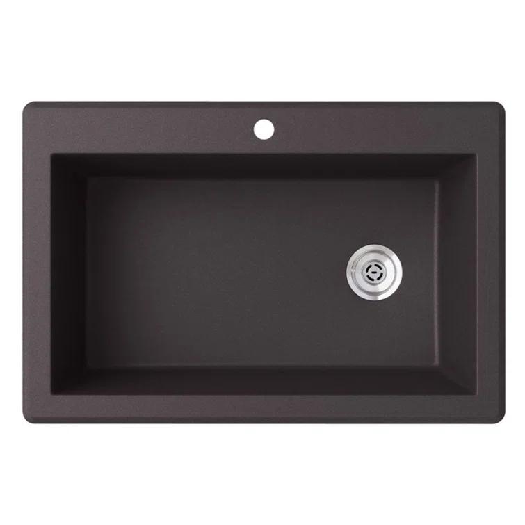 33'' L Drop-In Single Bowl Granite Kitchen Sink