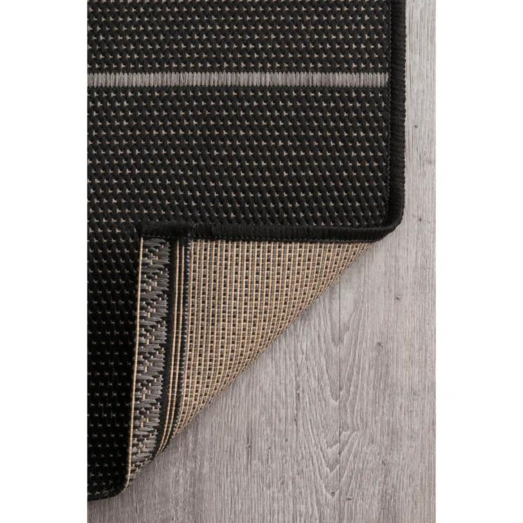 Randall Striped Machine Woven / Power Loomed Indoor/Outdoor Patio Rug