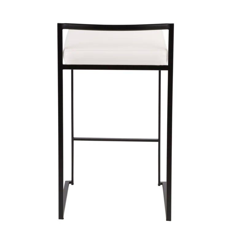 Fuji Stackable Stool Metal with Faux Leather Cushion