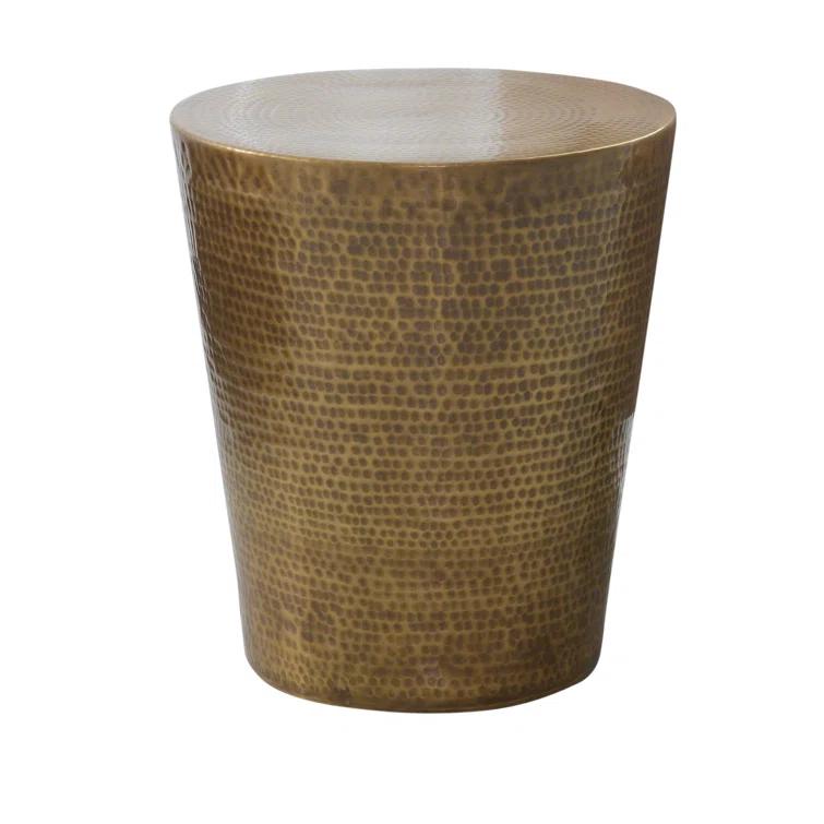 Izmir Hammered Side Table-Antique Brass