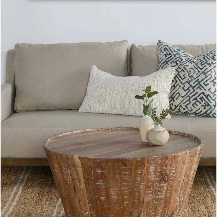 Honey Knitted Linen Rectangular Throw Pillow