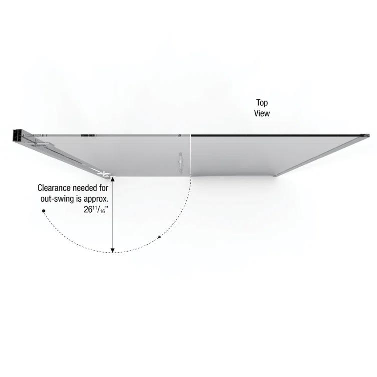 Coppia 46.06" W x 76" H Frameless Shower Door