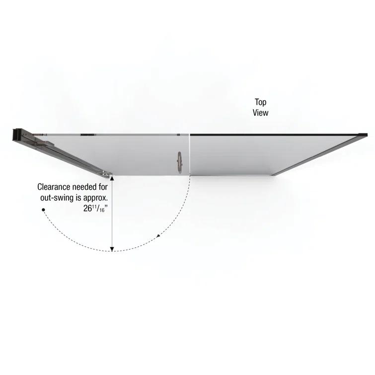 Coppia 46.06" W x 76" H Frameless Shower Door