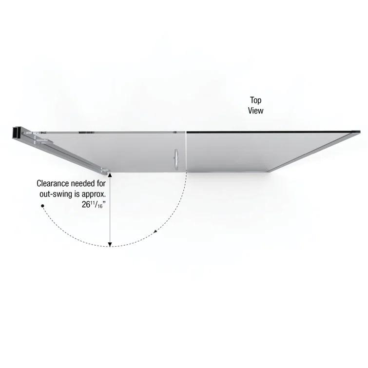 Coppia 60" W x 72" H Frameless Shower Door