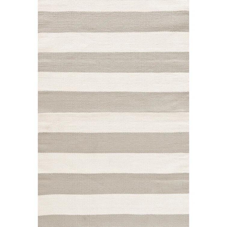 Catamaran Stripe Platinum/Ivory Handwoven Indoor/Outdoor Rug