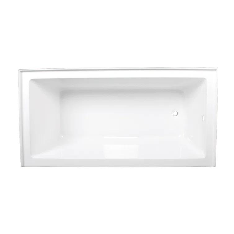 Kingston Brass Aqua Eden 66-Inch Acrylic Rectangular 3-Wall Alcove Tub