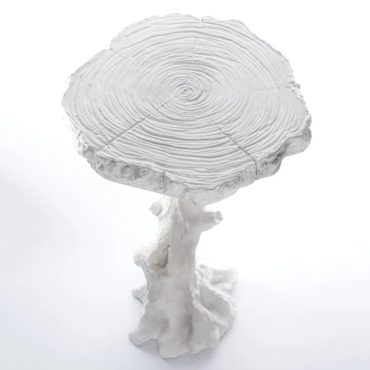Global Views Faux Bois Table-White